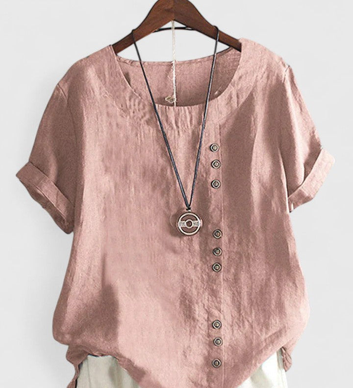 Elisavie | Comfortable Short Sleeve Blouse