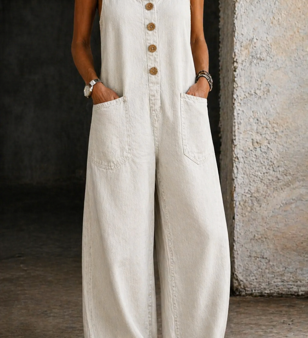 Hannah - Vintage Wash Denim Overalls