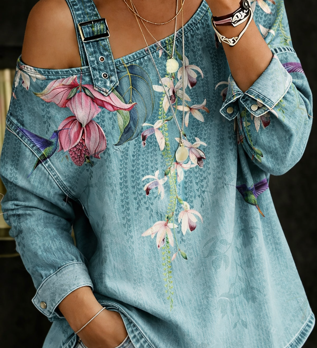 Alice - Off-Shoulder Denim Top