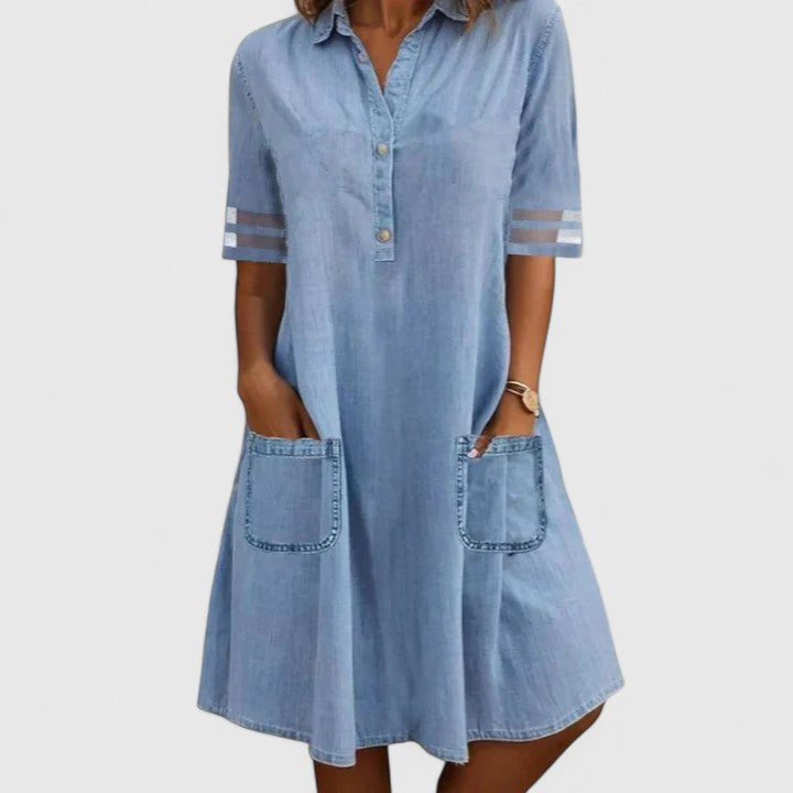 Sarah - Body-Skimming Denim Dress