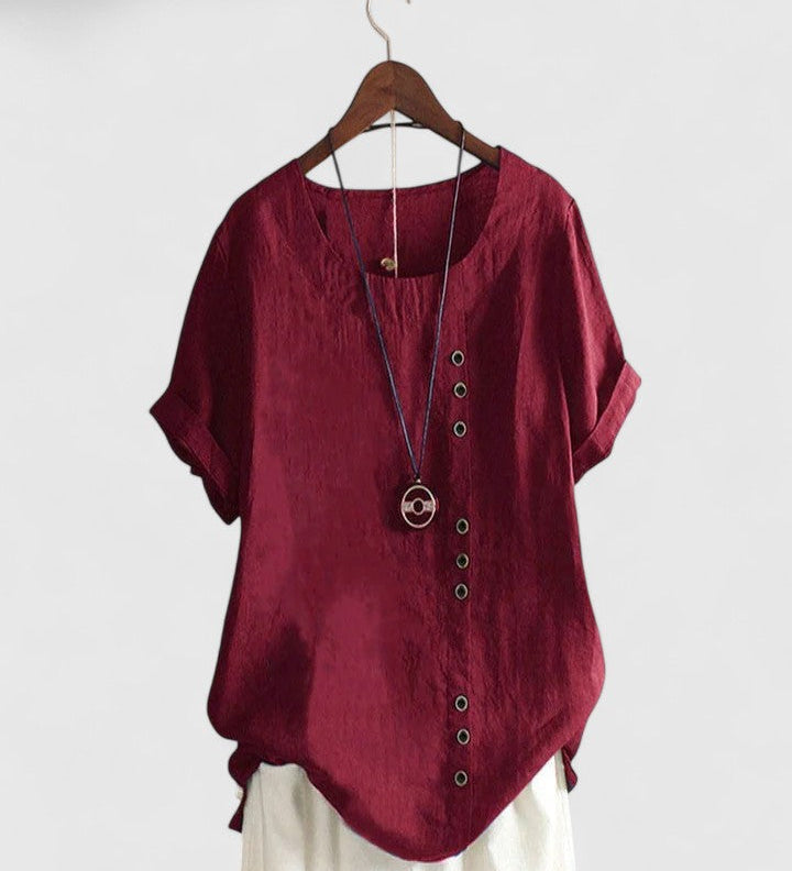 Elisavie | Comfortable Short Sleeve Blouse