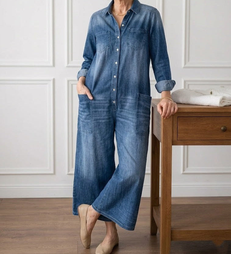 Iona - Cotton Denim Overalls